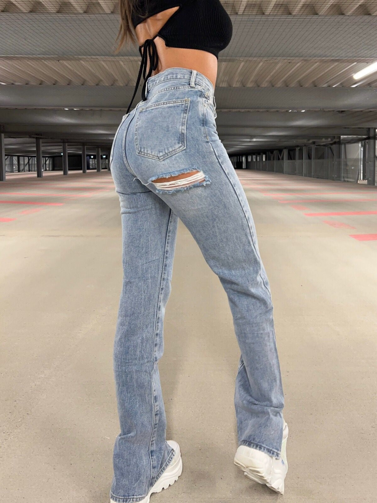 Bottom up High Waisted Jeans Split