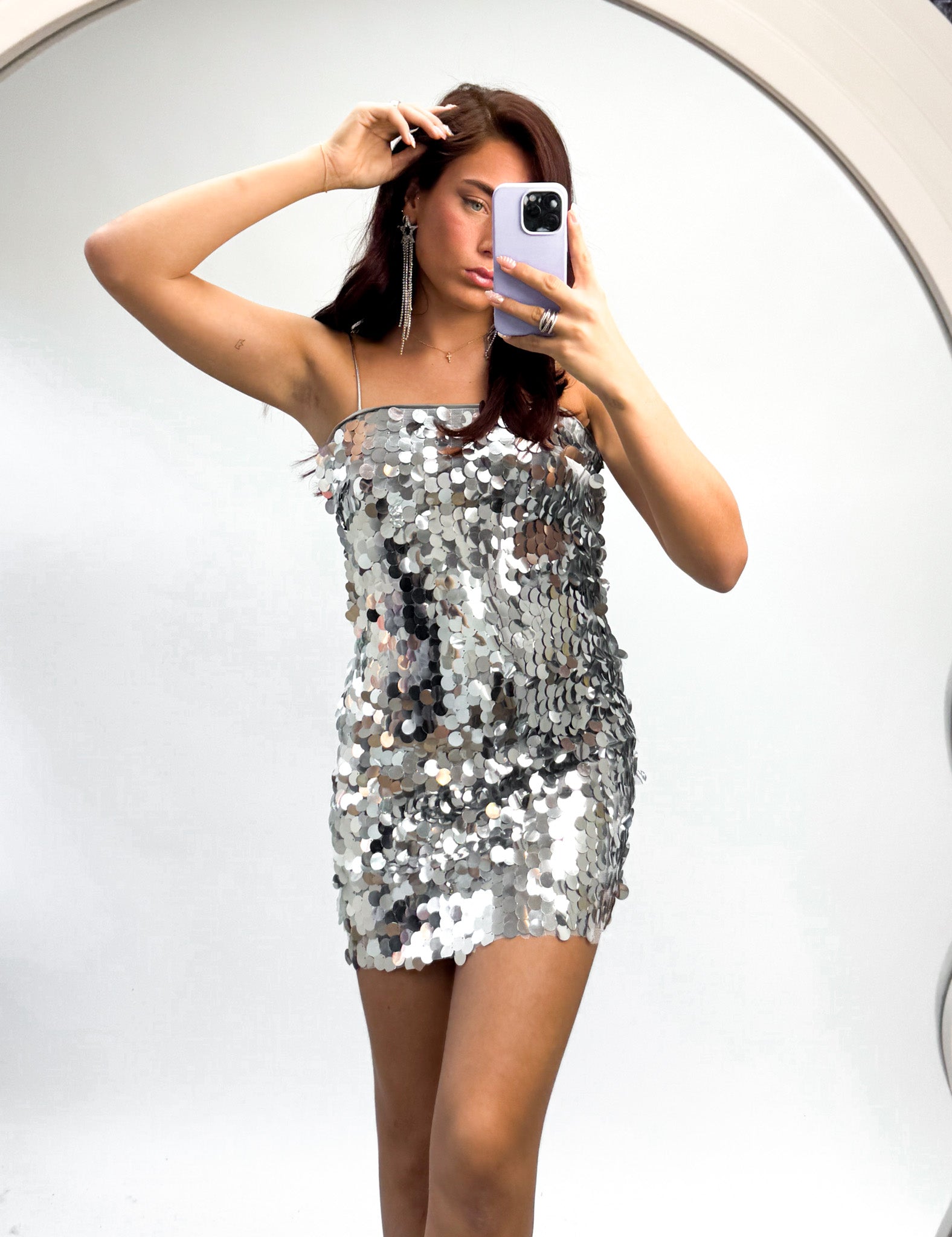 Cosmic Glow Dress Silver