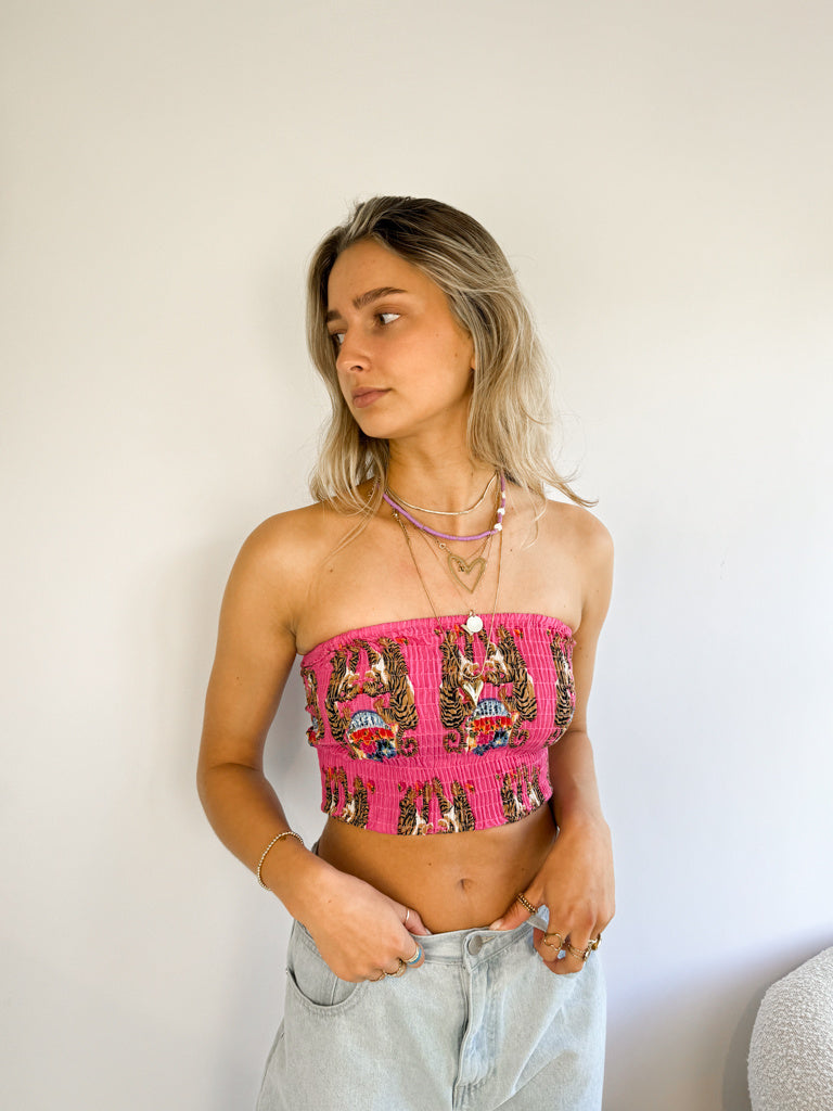 Avanti Bandeau Top Pink Tiger