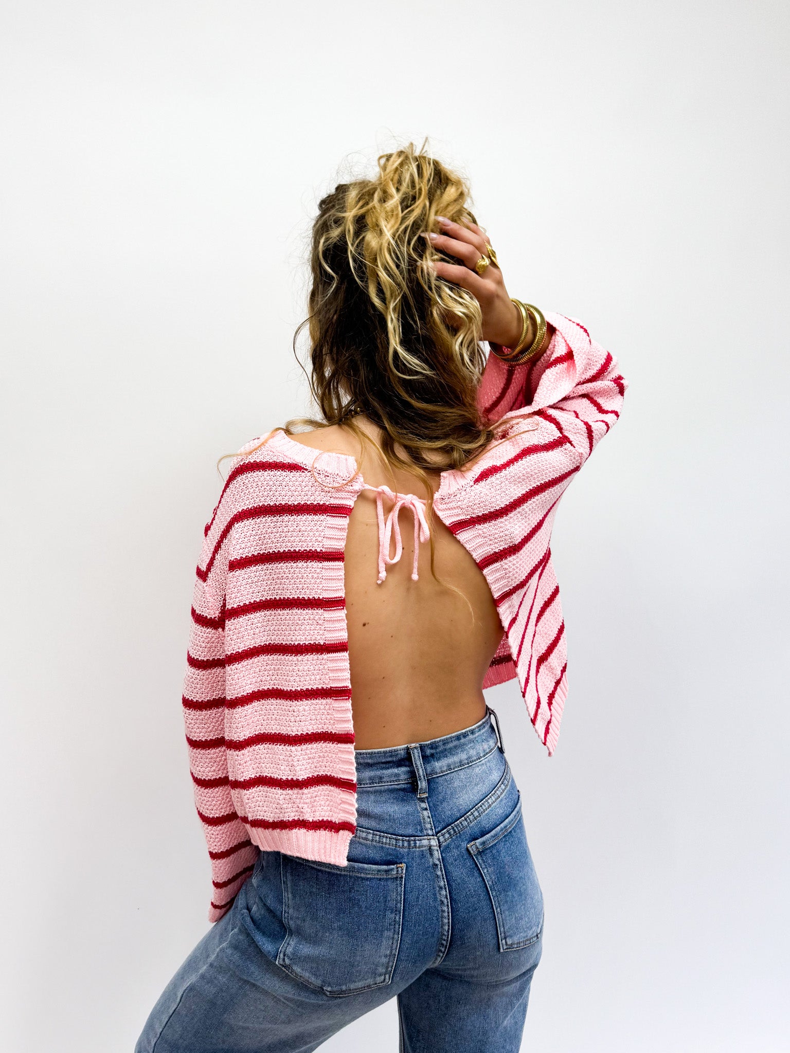 Claire Top Striped Pink