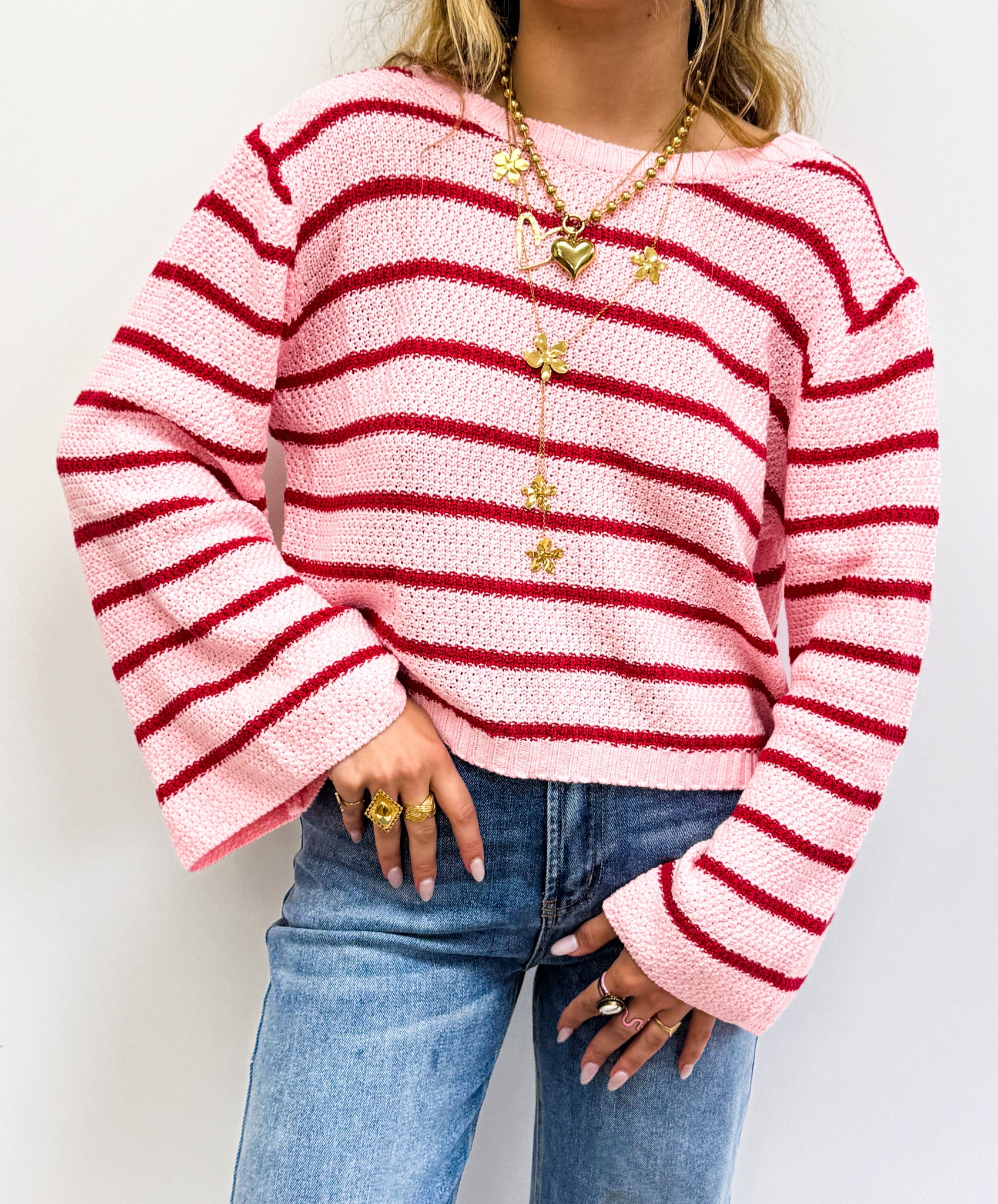 Claire Top Striped Pink