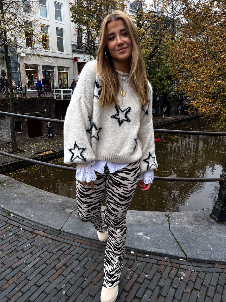 Elin Zebra Flared Pants 