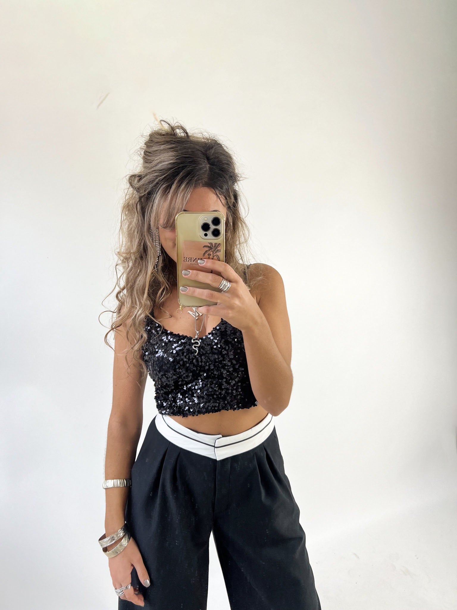 Covered in glitter Top Black