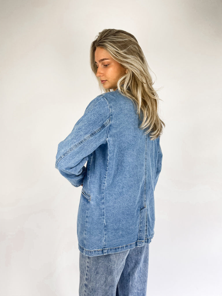 Denim Oversized Blazer