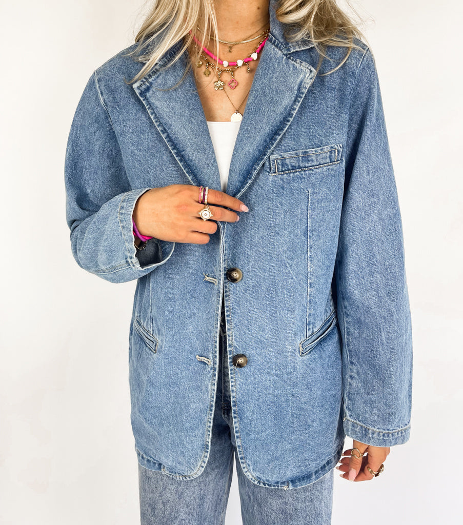 Denim Oversized Blazer