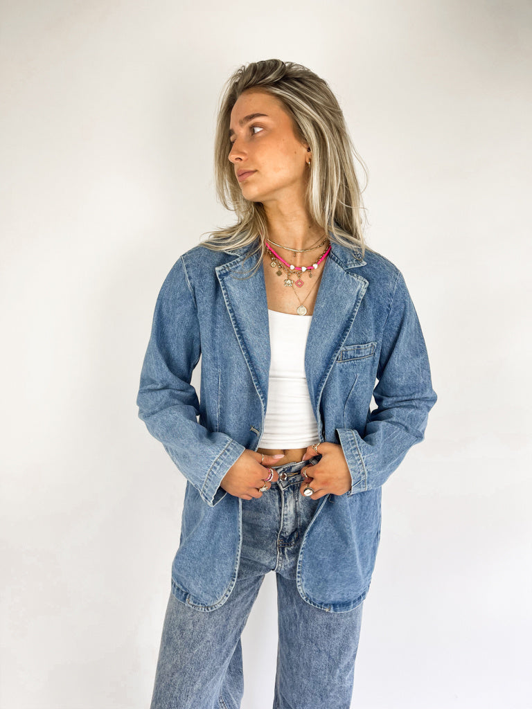 Denim Oversized Blazer