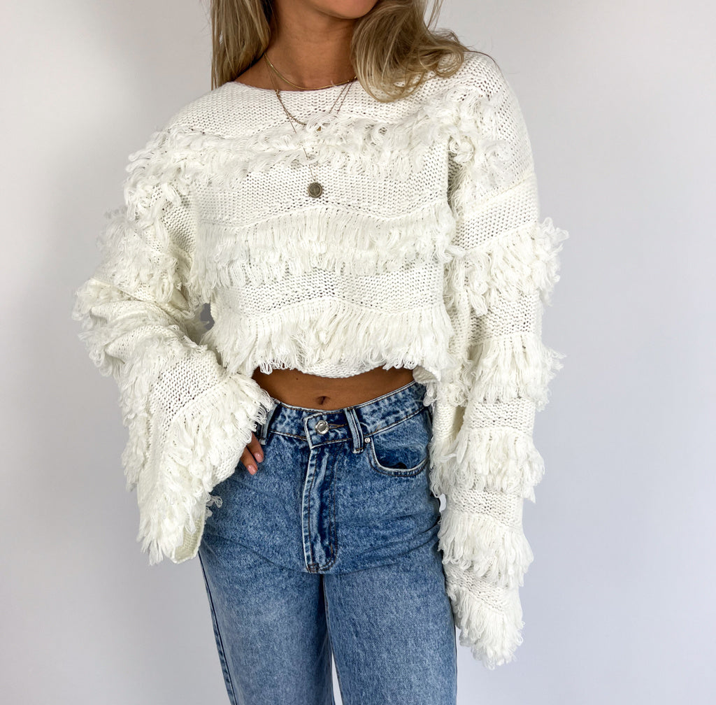 Fluffy Knit White