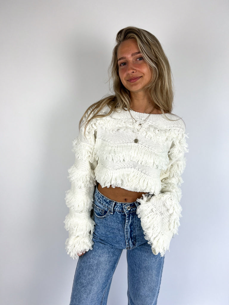 Fluffy Knit White