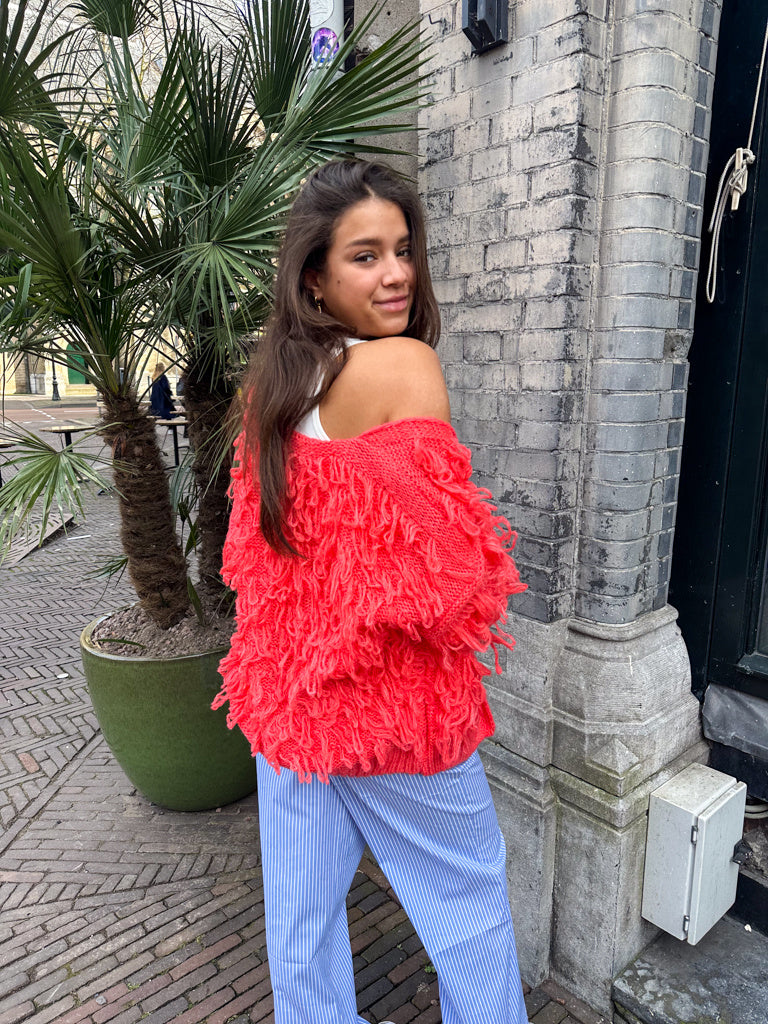 Fringe Vest Coral