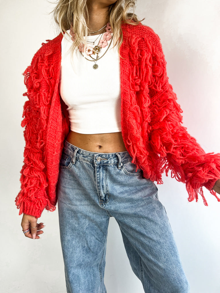 Fringe Vest Coral