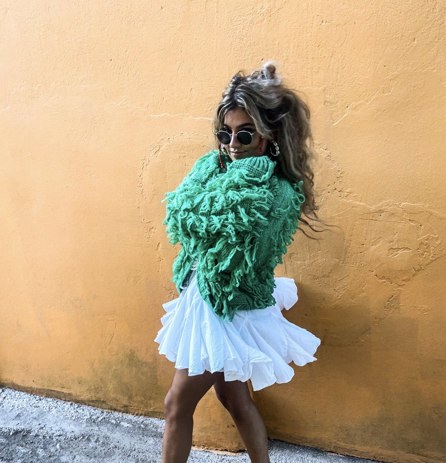 Fringe Vest Green