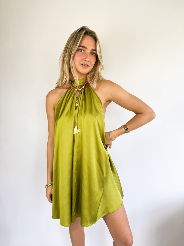 Hope Dress Satin Green