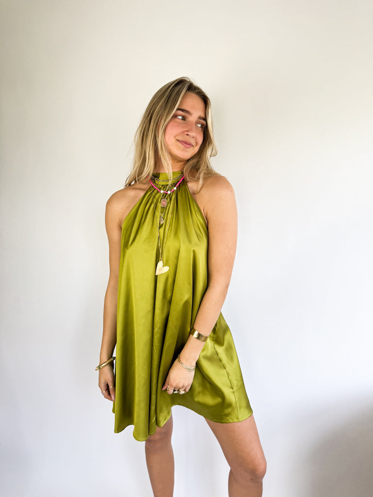 Hope Dress Satin Green