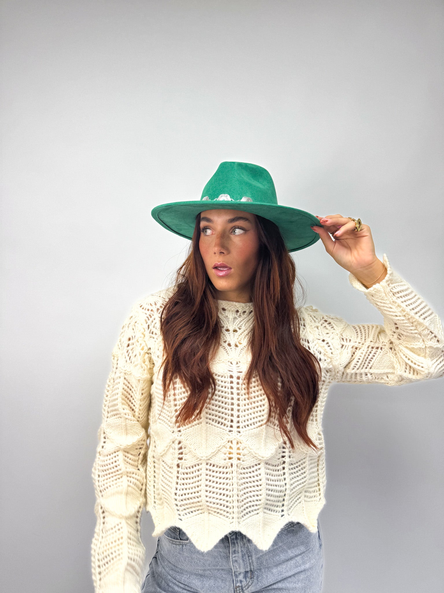 Iconic Silver Charm Hat Green