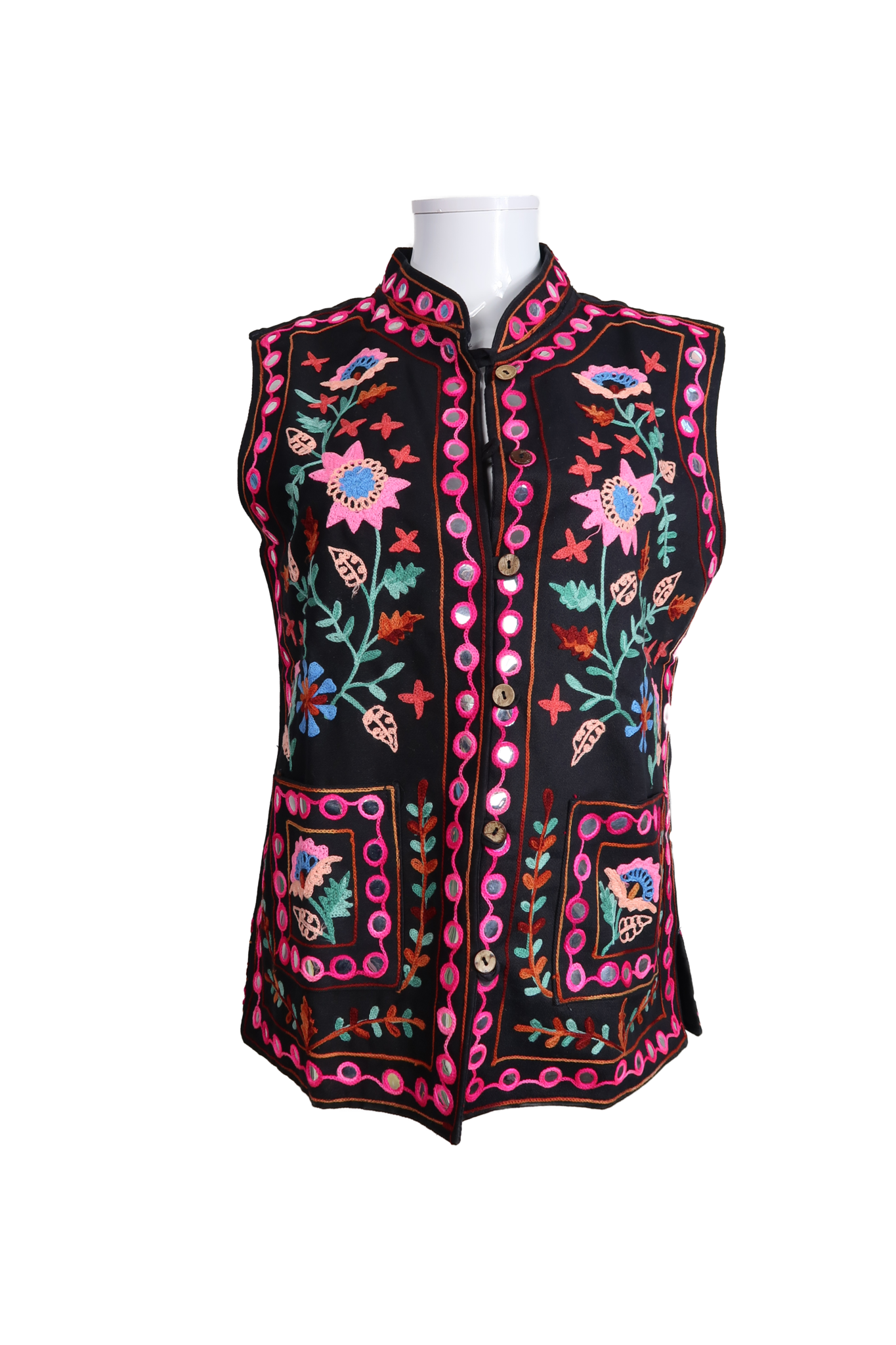 Add Flowers Gilet Black