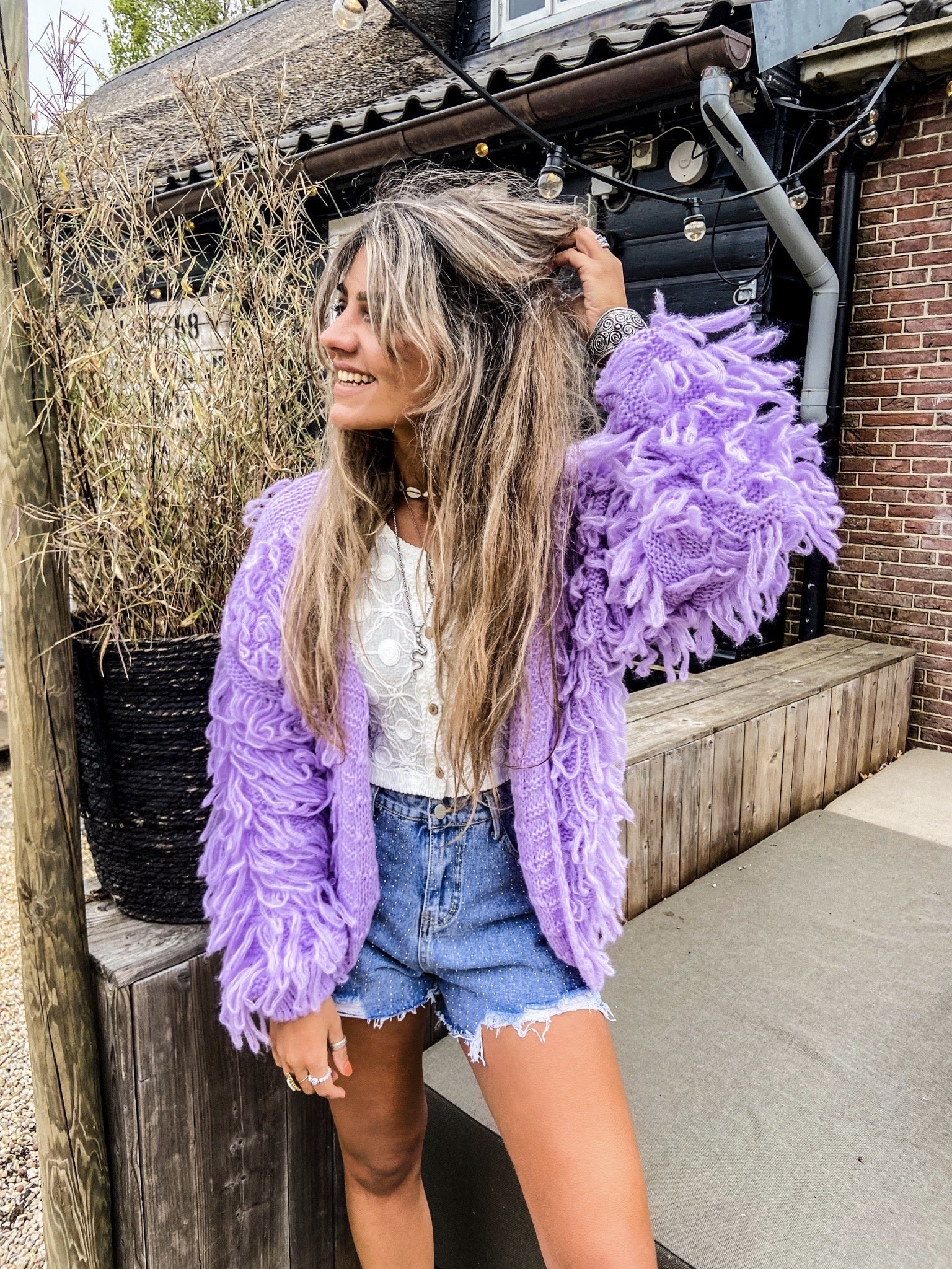 Fringe Vest purple