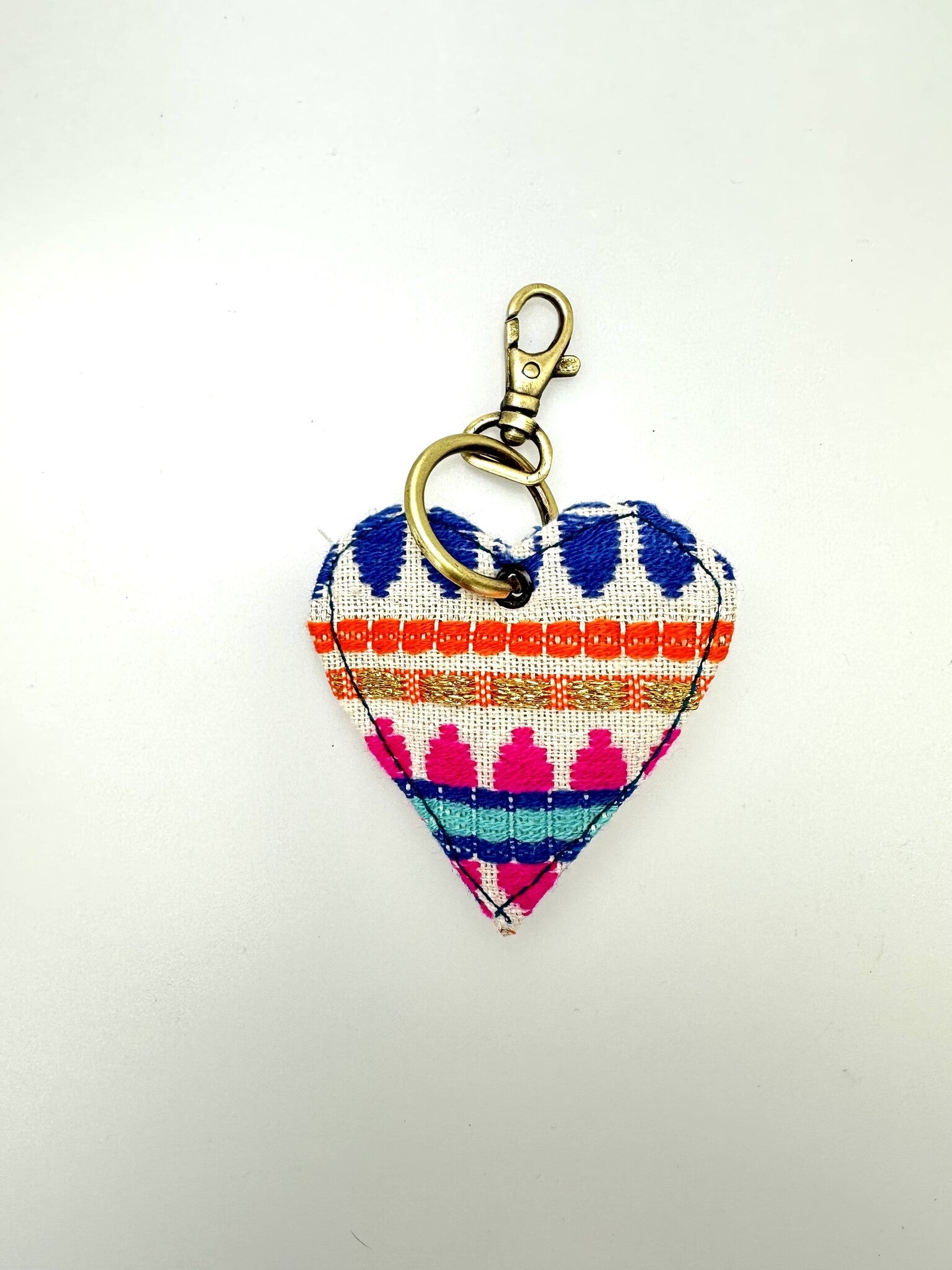 Colorful Heart Keychain Blue