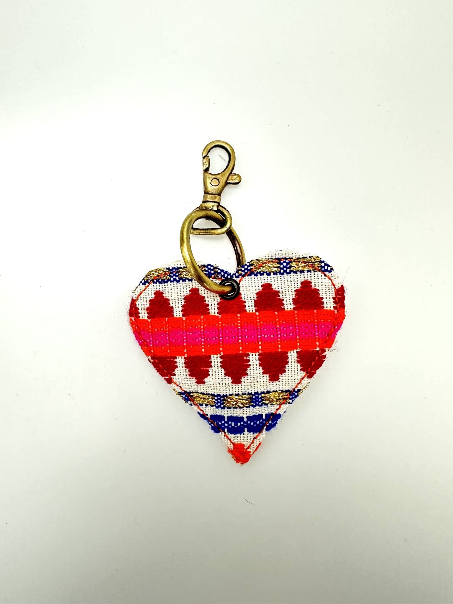 Colorful Heart Keychain Red