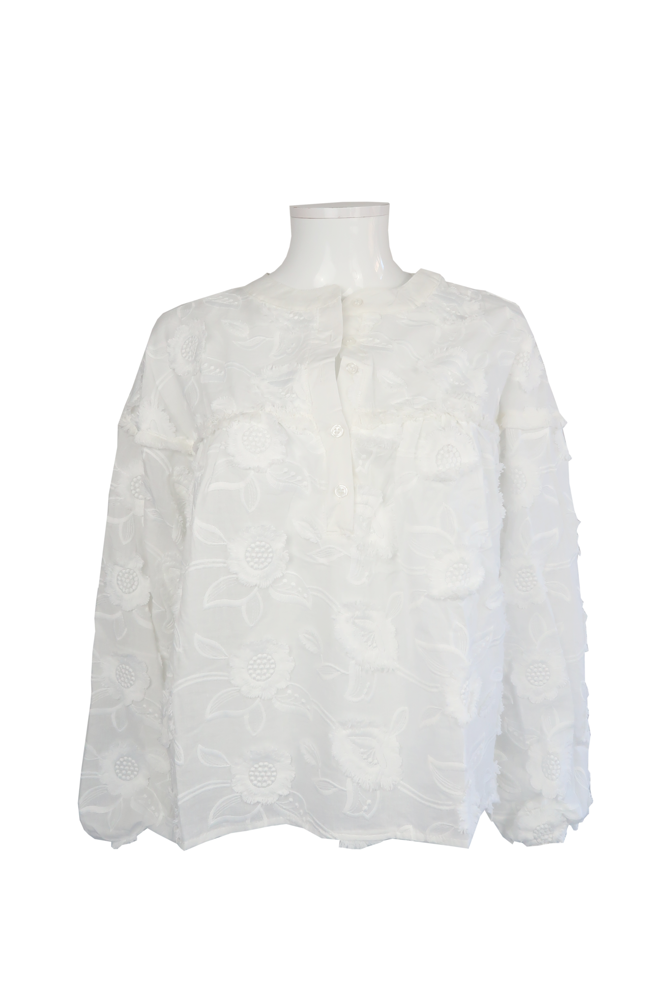 Samos Flower Blouse Ecru 