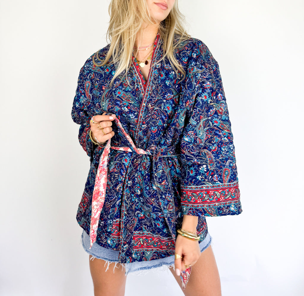 Island Kimono Navy