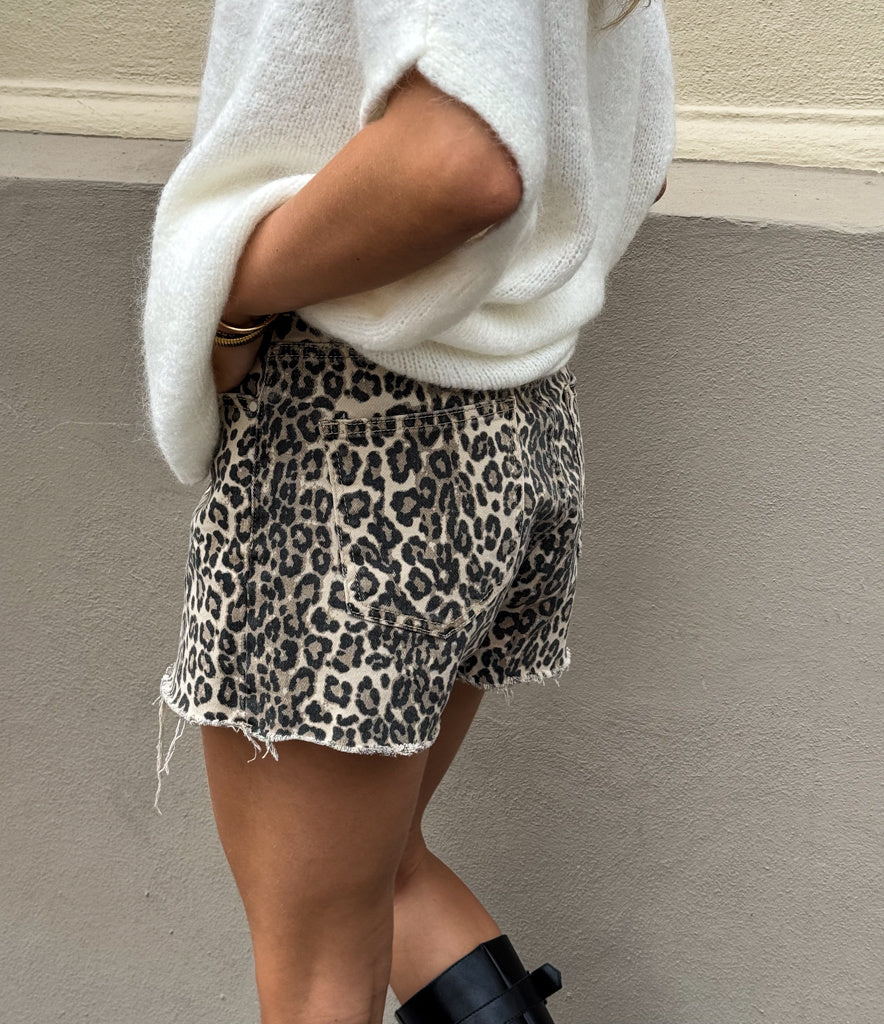 Fame Denim Skort Leopard