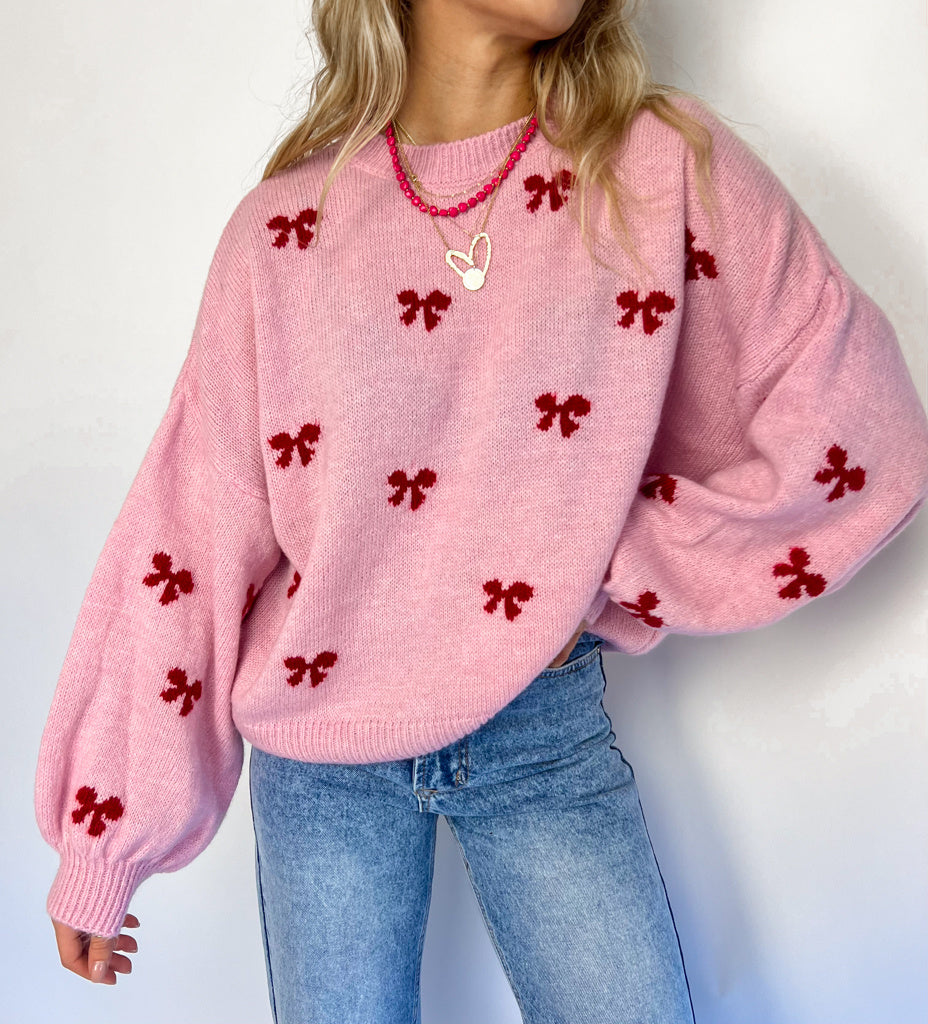 Little Bows Knit Pink