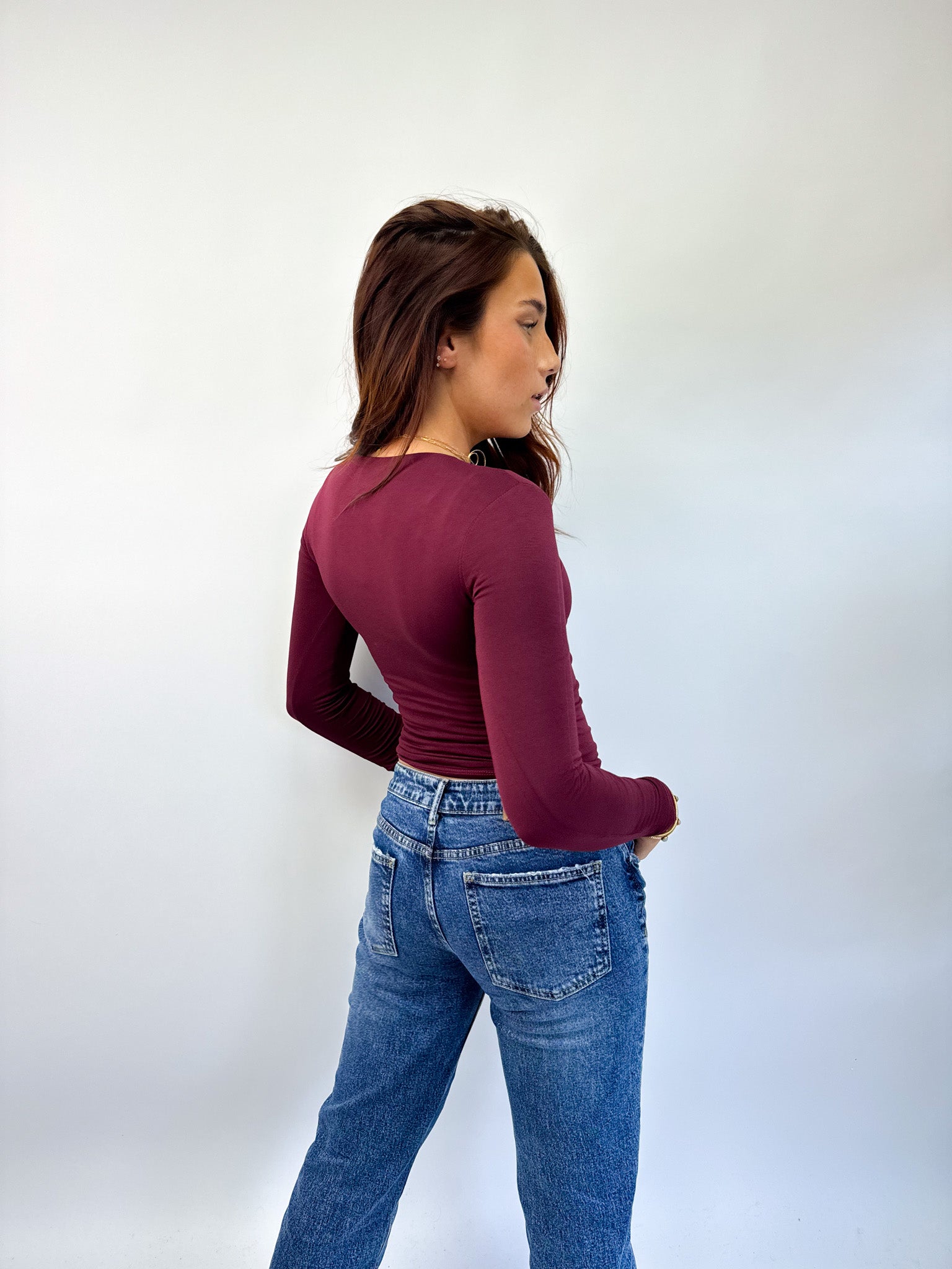 Liv Basic Longsleeve Top Bordeaux