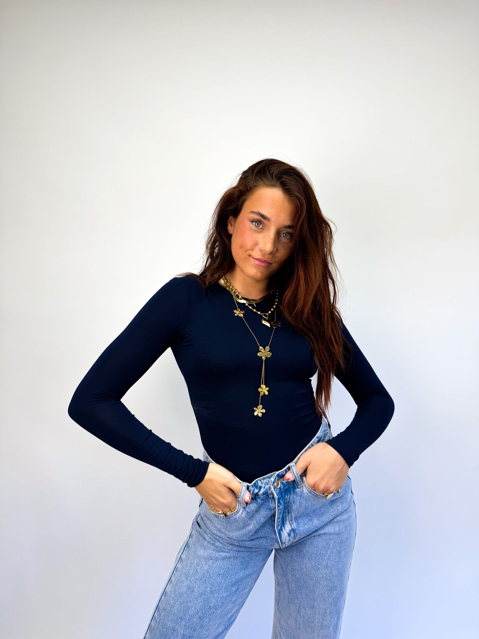 Liv Basic Longsleeve Top Navy