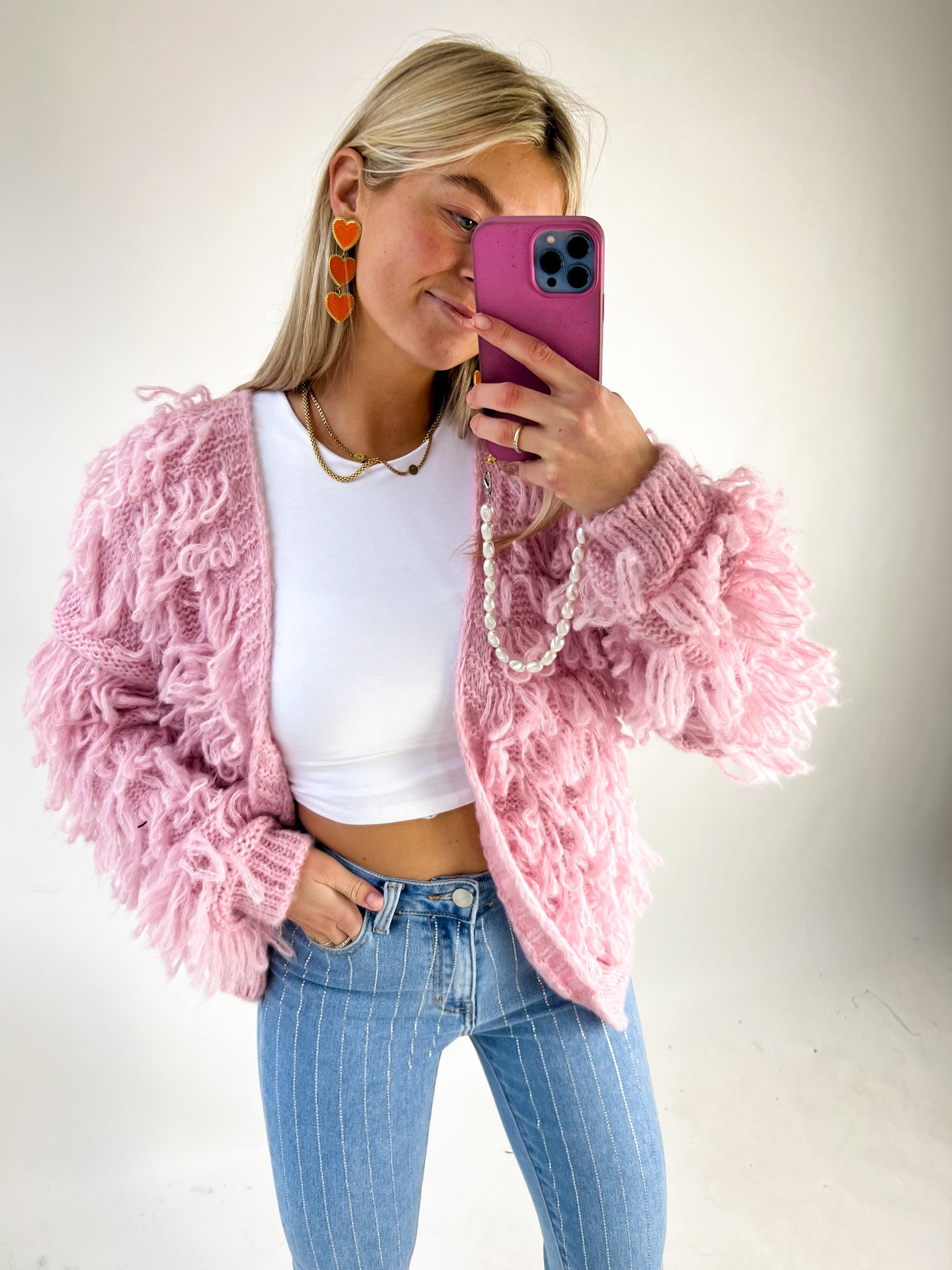 Fringe Vest Rose