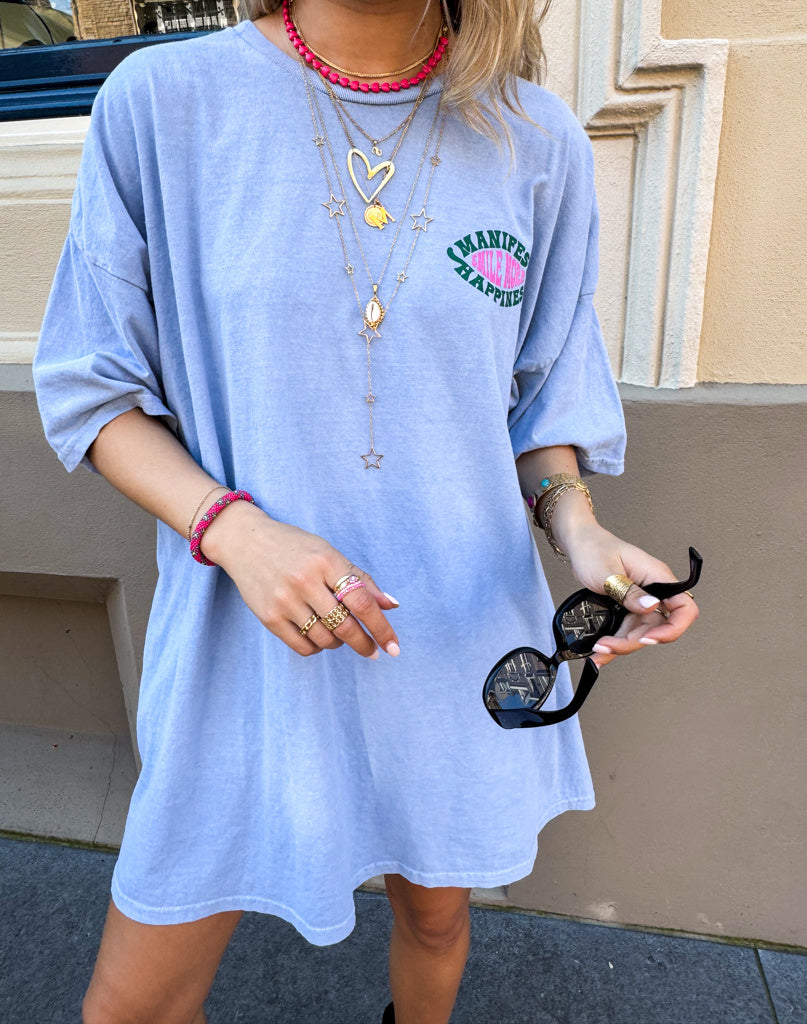 Manifest T-Shirt Dress Skye Blue