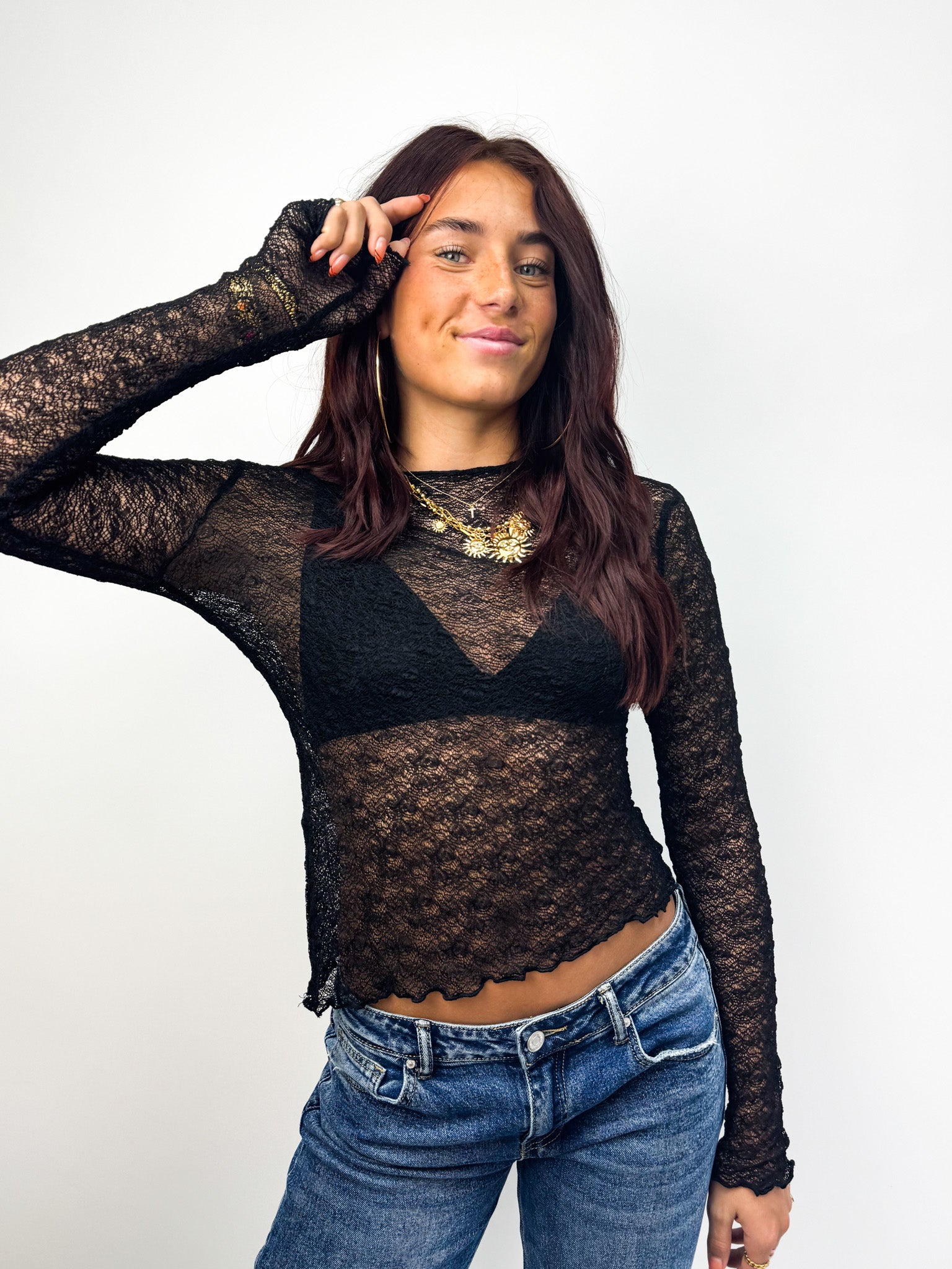 Maud Lace Top Black