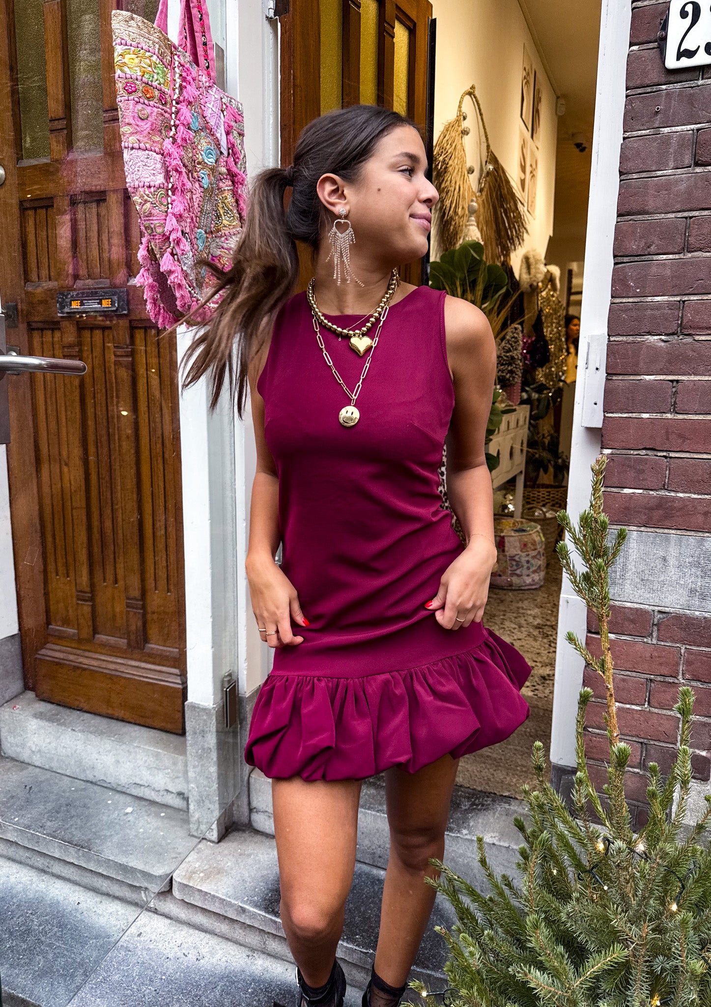 Nightfall Dress Bordeaux