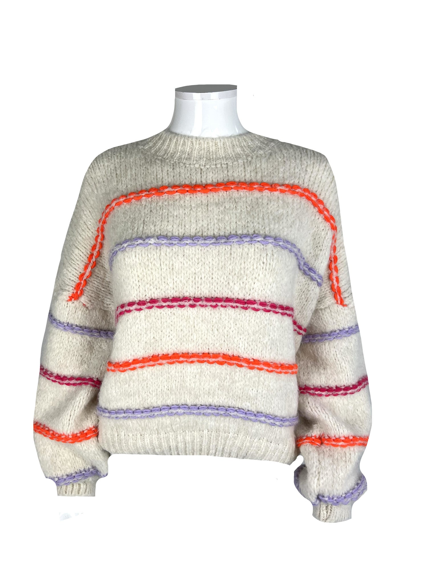 Puck Striped Knit Ecru