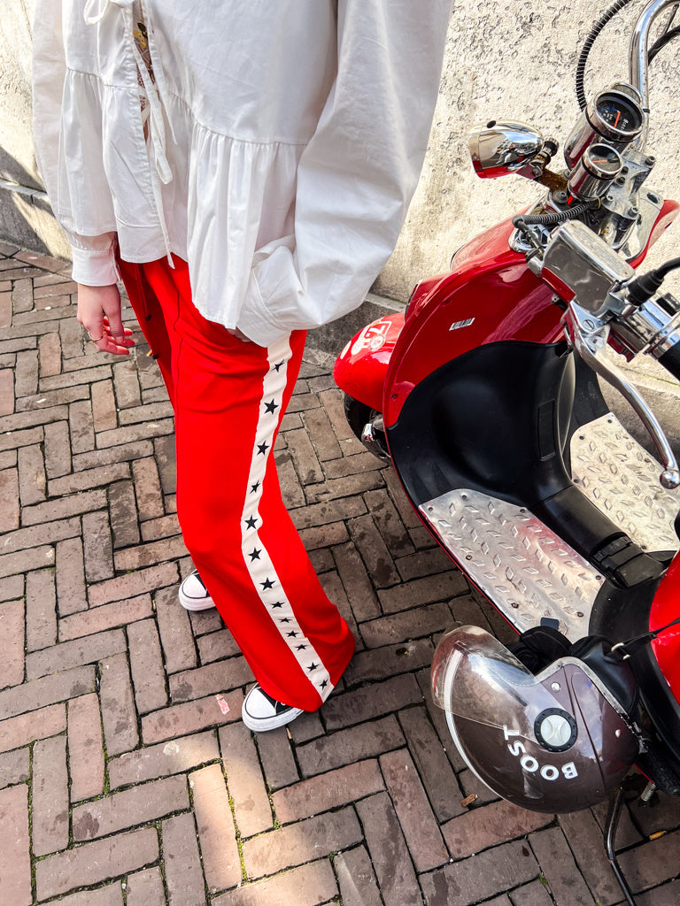 Star Joggings Pants Red