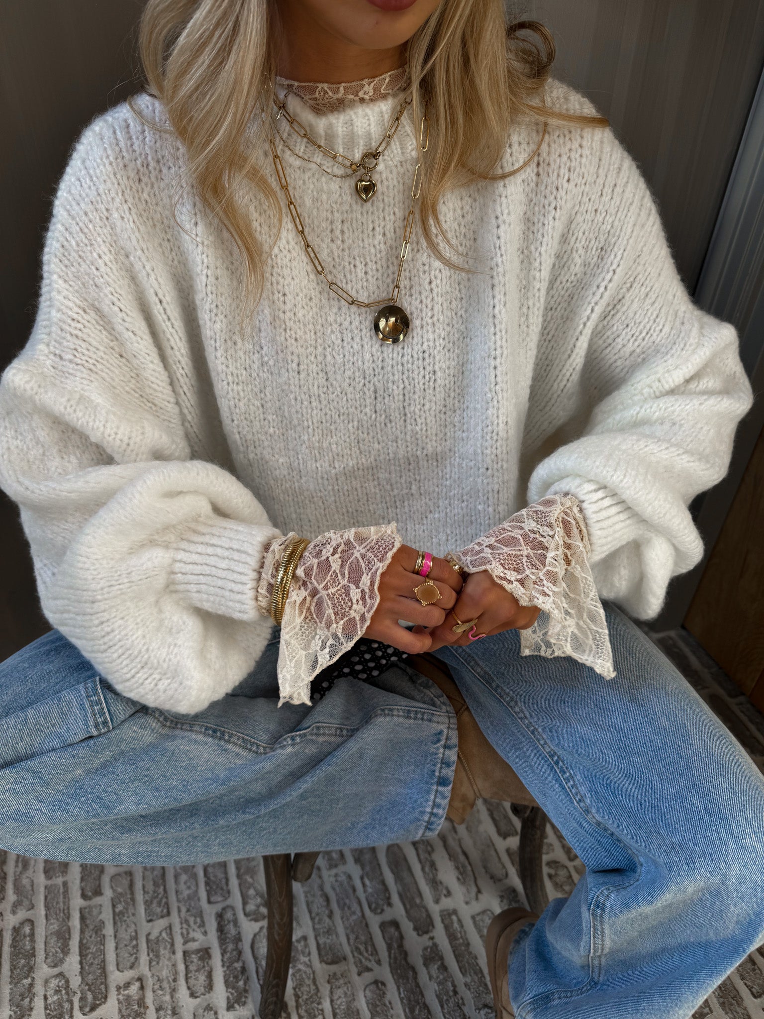 Rosa Knit White