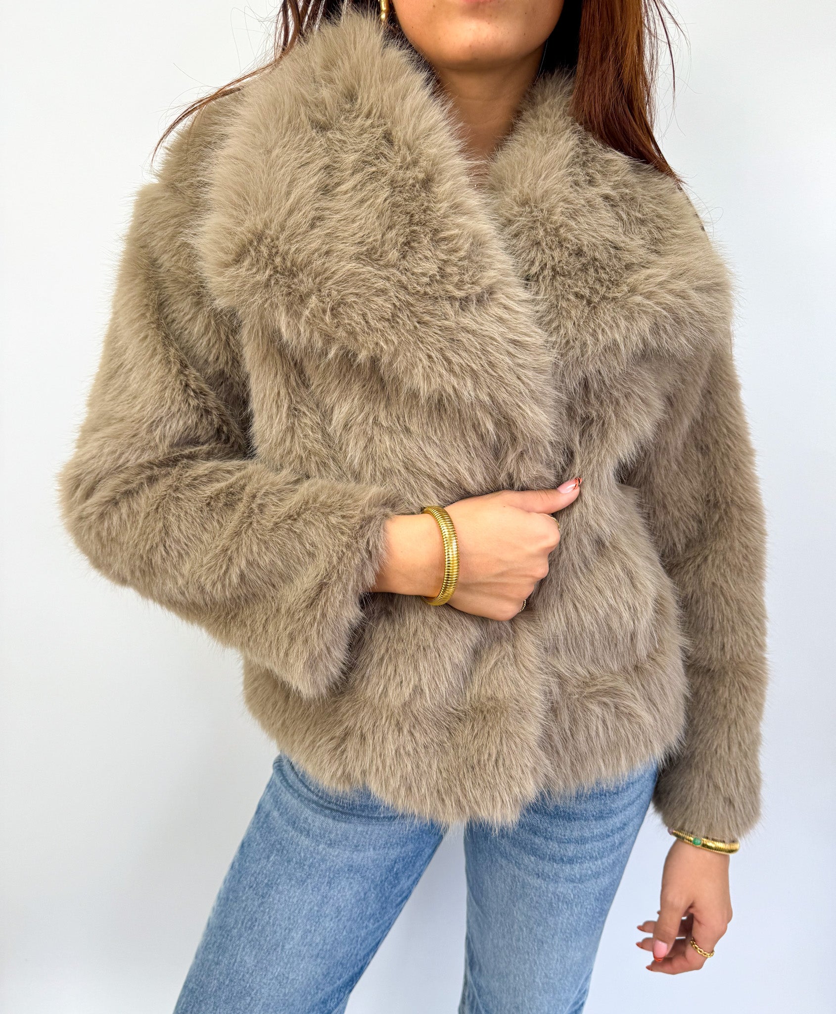 Roxy Fluffy Jacket Taupe