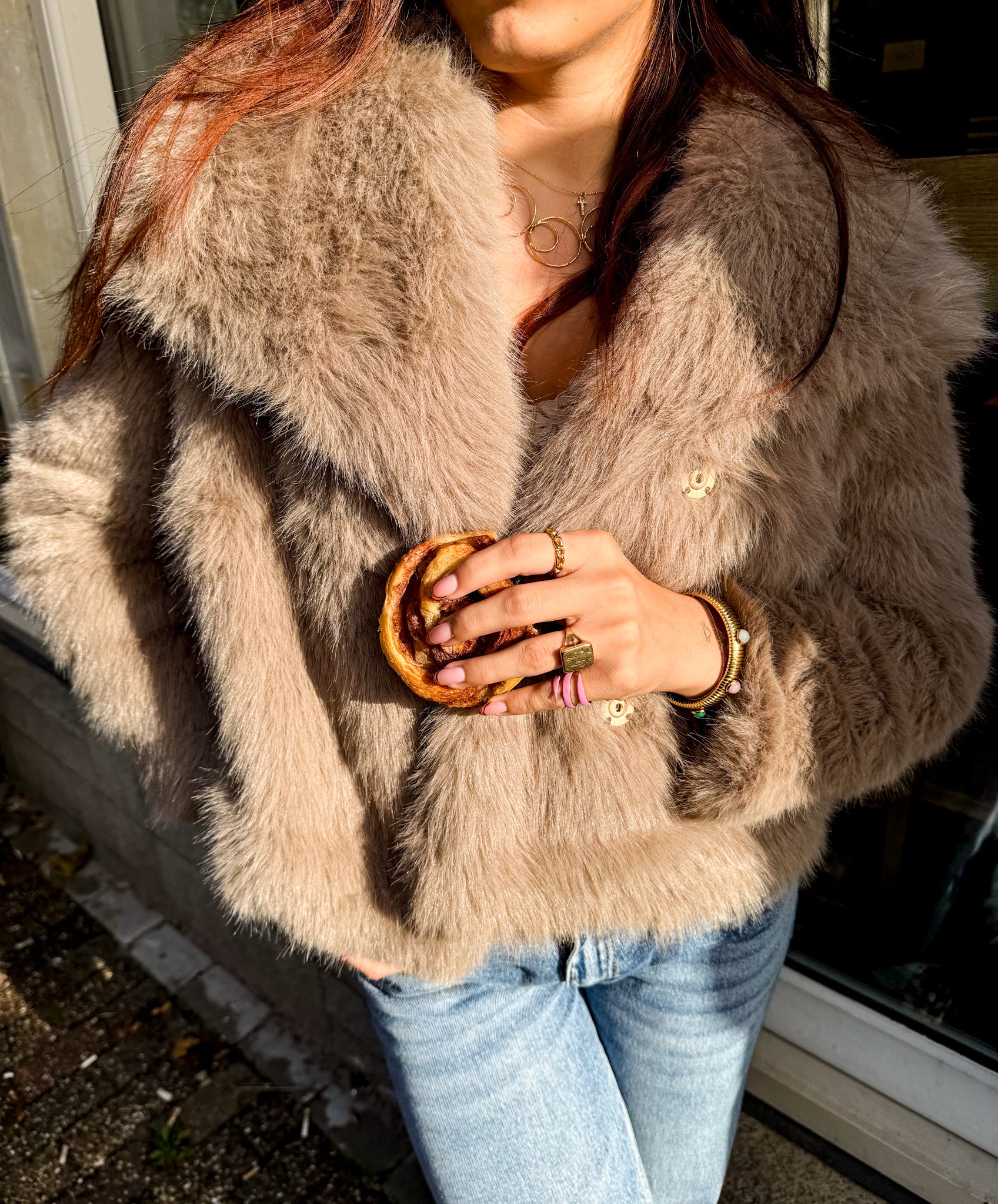 Roxy Fluffy Jacket Taupe