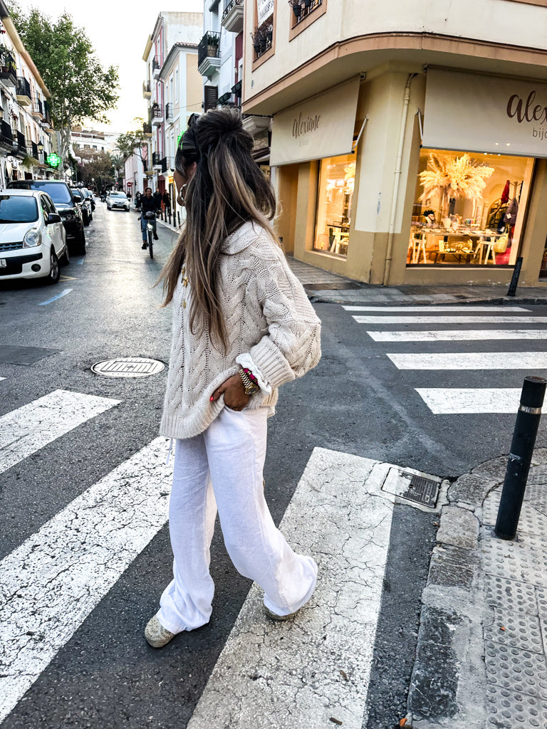 Sam Linen Trousers White