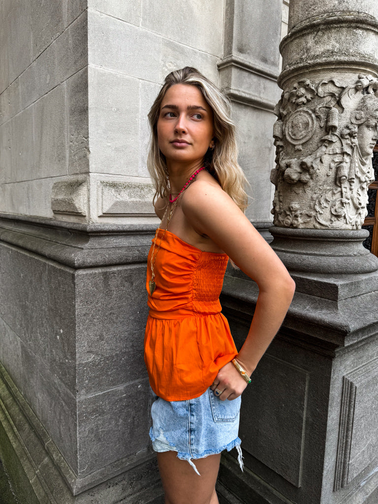 Scarlet Bandeau Top Orange