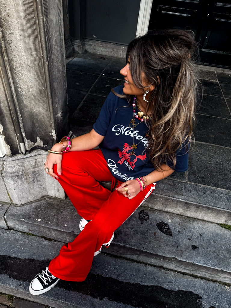 Star Joggings Pants Red