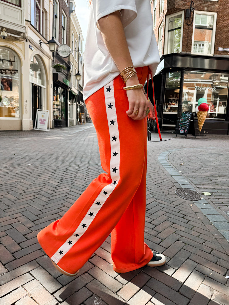 Star Joggings Pants Orange