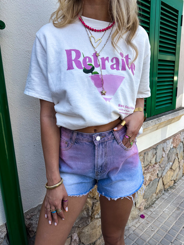 Touch of pink Denim Shorts