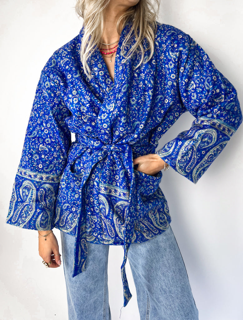 Tulum Kimono Vest Blue