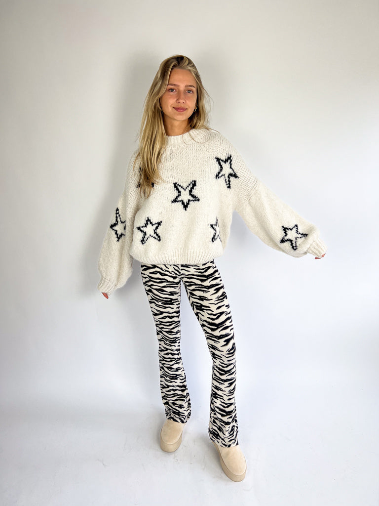 Elin Zebra Flared Pants 