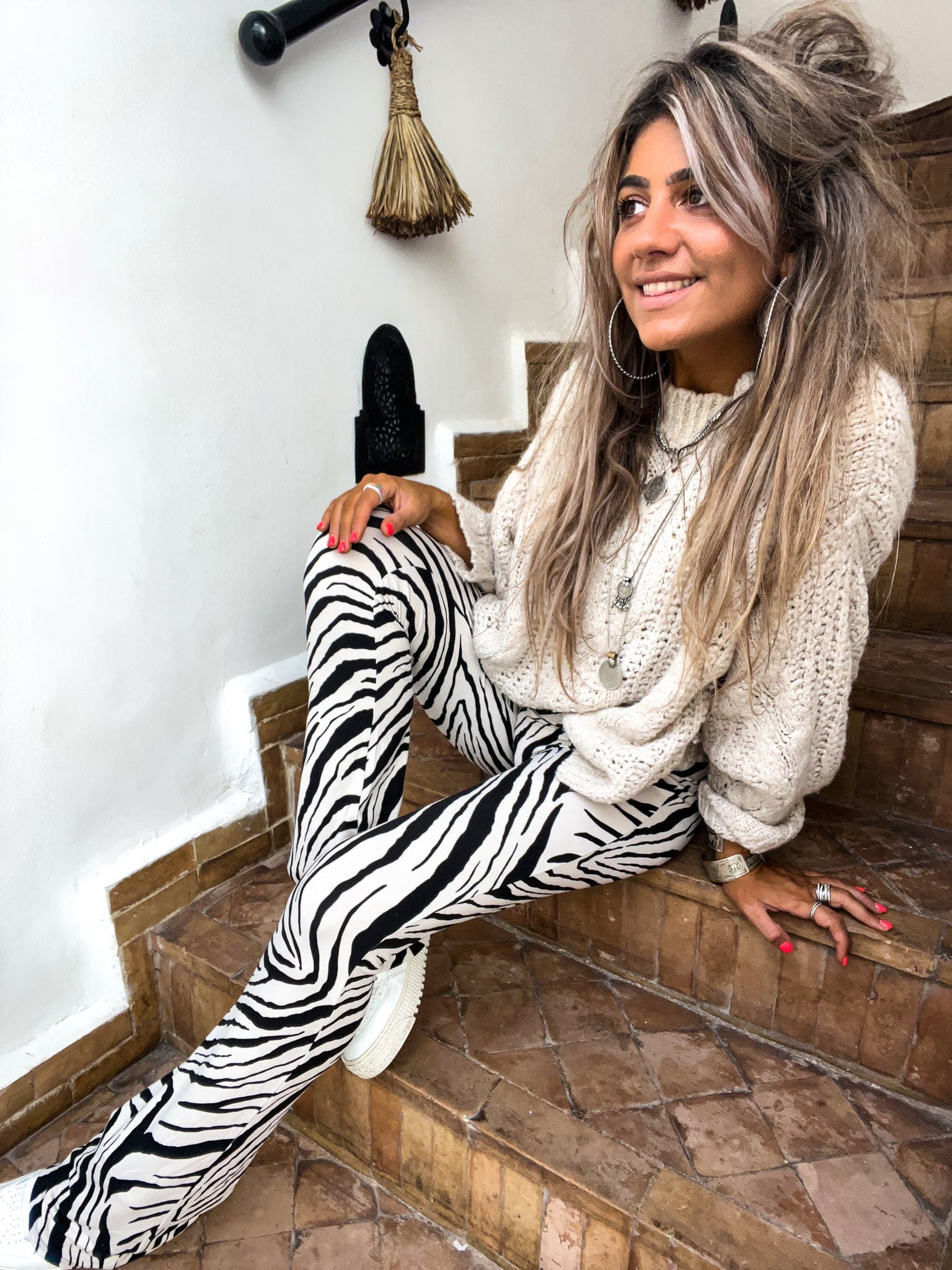 Zebra Flared Pants 