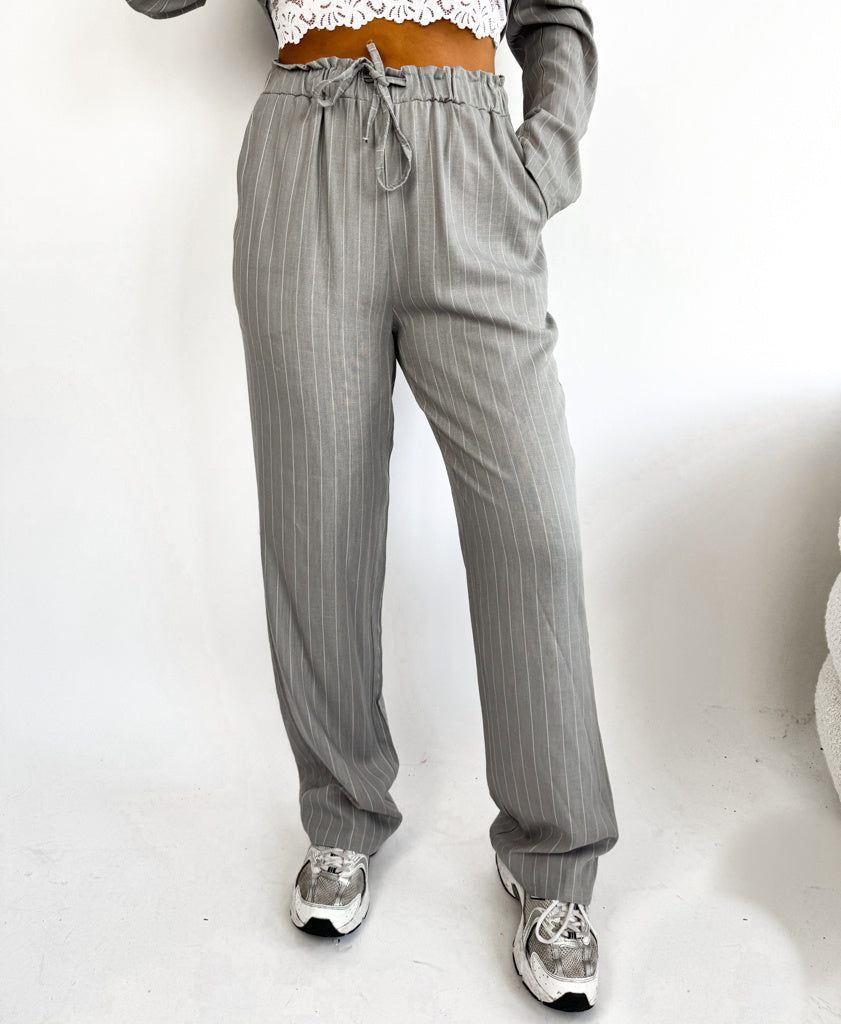 Zoe Linen Trousers Gray